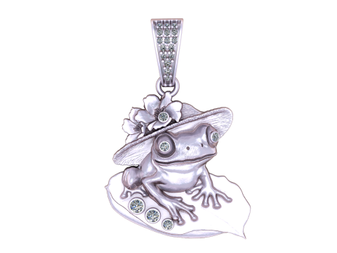 FROG AND SHELL PENDANT 3D PRINTABLE MODEL Modello 3D