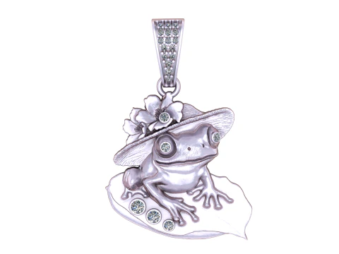 FROG AND SHELL PENDANT 3D PRINTABLE MODEL 3D Model