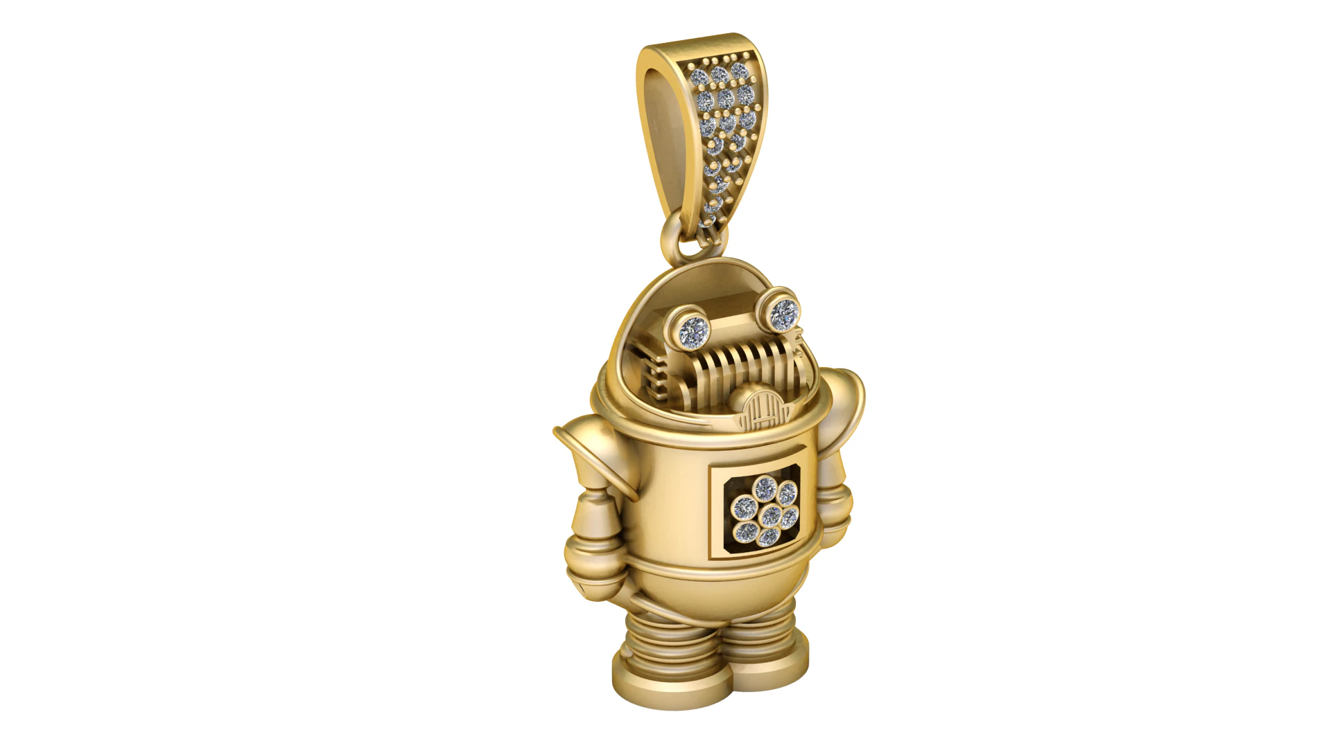 ROBOT PENDANT 3D PRINTABLE MODEL 3D Model .c4d .max .obj .3ds .fbx .stl .blend 