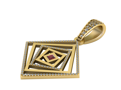 SQUARE SHAPE PENDANT 3D PRINTABLE MODEL Modelo 3D