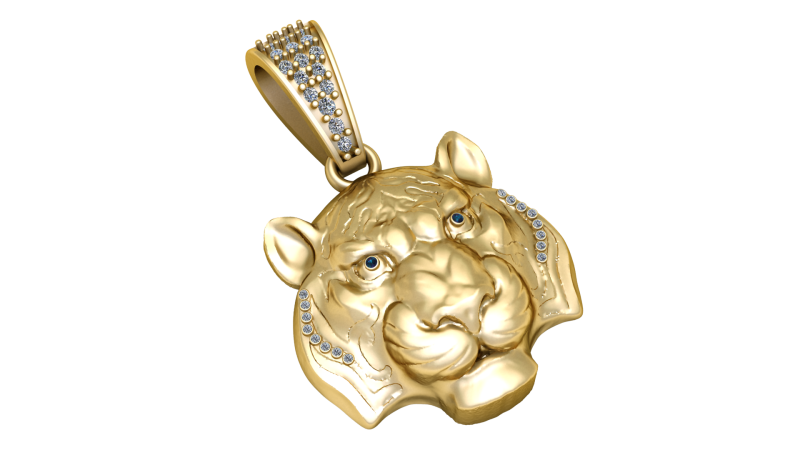 TIGER FACE PENDANT 3D PRINTABLE MODEL 3D 모델 .c4d .max .obj .3ds .fbx .stl .blend