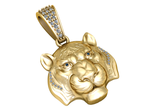 TIGER FACE PENDANT 3D PRINTABLE MODEL 3D Model