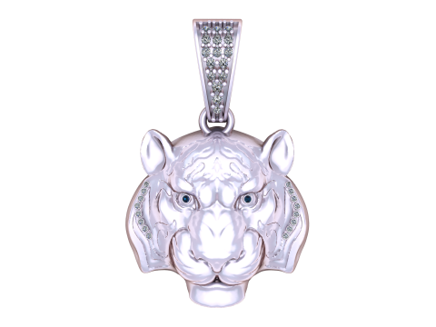 TIGER FACE PENDANT 3D PRINTABLE MODEL 3D 모델