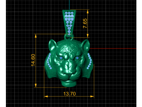 TIGER FACE PENDANT 3D PRINTABLE MODEL 3D 모델