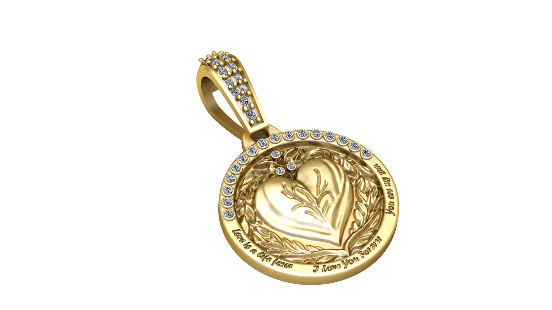 HEART COIN PENDANT 3D PRINTABLE MODEL 3D Model .c4d .max .obj .3ds .fbx .stl .blend 