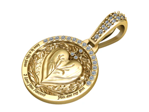HEART COIN PENDANT 3D PRINTABLE MODEL 3D Model