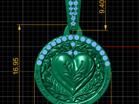 HEART COIN PENDANT 3D PRINTABLE MODEL Modèle 3D