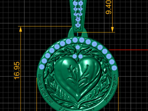 HEART COIN PENDANT 3D PRINTABLE MODEL 3D Model