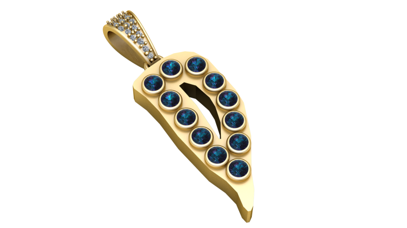 ALPHABET D PENDANT 3D PRINTABLE MODEL 3Dモデル .c4d .max .obj .3ds .fbx .stl .blend 