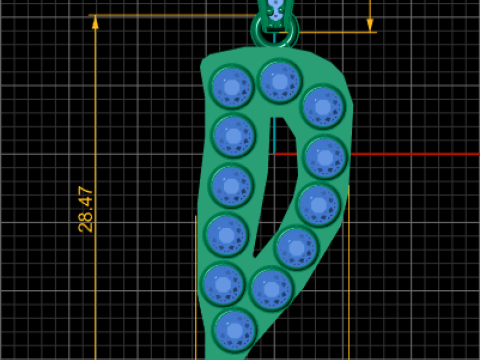 ALPHABET D PENDANT 3D PRINTABLE MODEL 3Dモデル