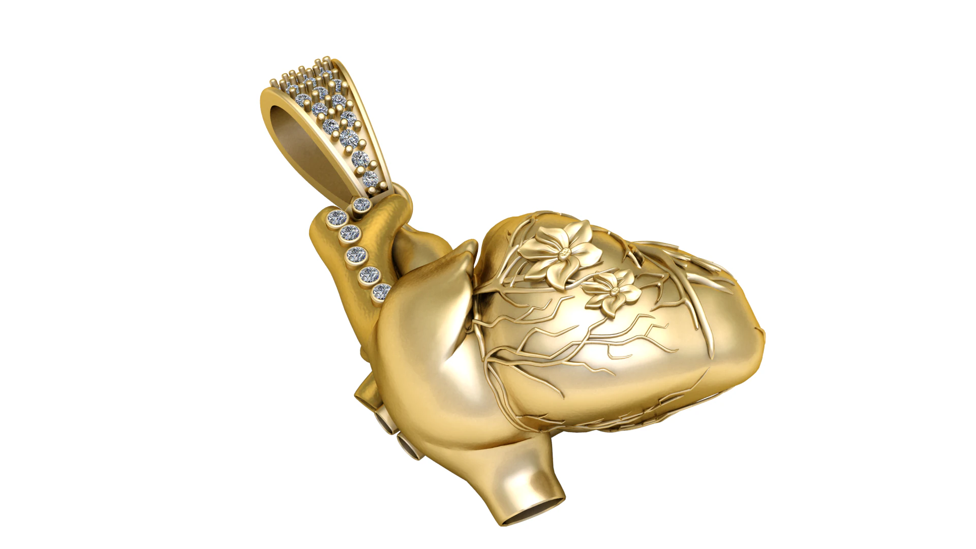 HUMAN HEART PENDANT 3D PRINTABLE MODEL 3D Model .c4d .max .obj .3ds .fbx .stl .blend 