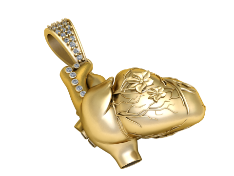 HUMAN HEART PENDANT 3D PRINTABLE MODEL Modello 3D