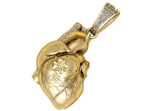 HUMAN HEART PENDANT 3D PRINTABLE MODEL 3D Model