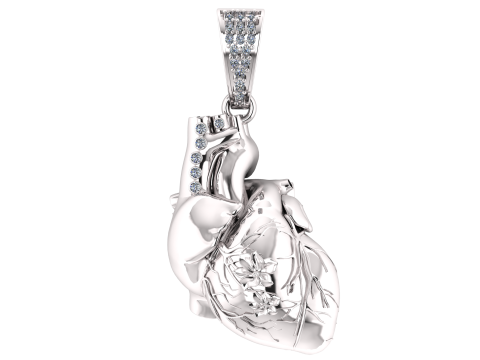 HUMAN HEART PENDANT 3D PRINTABLE MODEL Modèle 3D