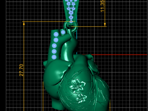 HUMAN HEART PENDANT 3D PRINTABLE MODEL Modèle 3D