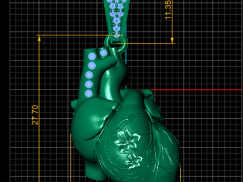 HUMAN HEART PENDANT 3D PRINTABLE MODEL 3D Model