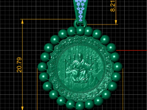 JESUS COIN PENDANT 3D PRINTABLE MODEL 3D Model
