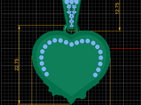 FLOWER DESIGN HEART PENDANT 3D PRINTABLE MODEL 3D Модель