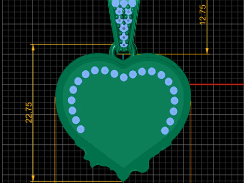 PENDENTE A CUORE CON DESIGN FIORE MODELLO STAMPABILE 3D Modello 3D
