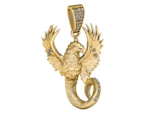 PENDENTE COMBO SERPENTE AQUILA MODELLO STAMPABILE 3D Modello 3D