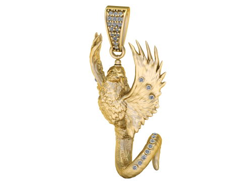 EAGLE SNAKE COMBO PENDANT 3D PRINTABLE MODEL 3D Model