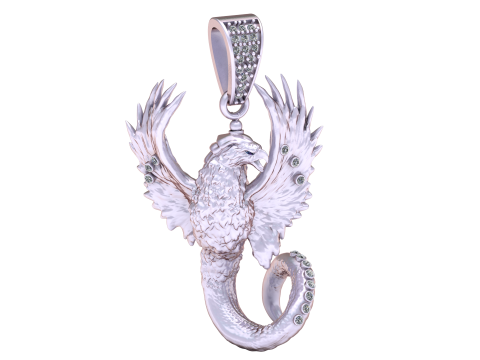 EAGLE SNAKE COMBO PENDANT 3D PRINTABLE MODEL 3D Model