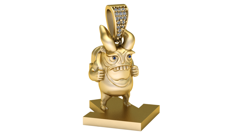 MONSTER STUDENT PENDANT 3D PRINTABLE MODEL 3D Модель .c4d .max .obj .3ds .fbx .stl .blend