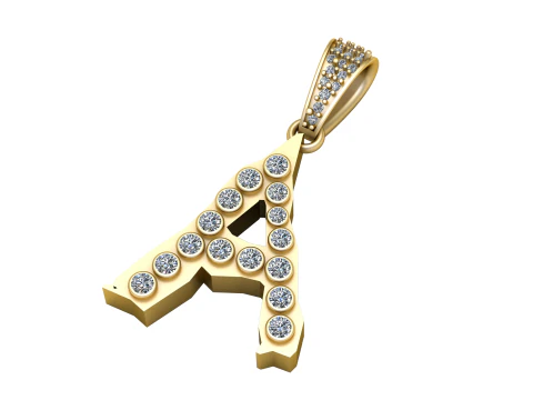 アルファベット ペンダント 3D 印刷可能モデル 3Dモデル