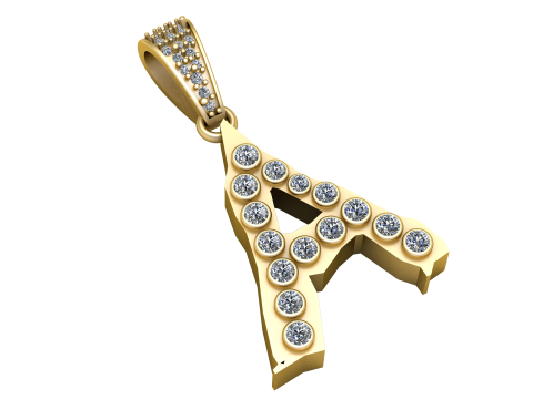 ALPHABET A PENDANT 3D PRINTABLE MODEL 3D मॉडल