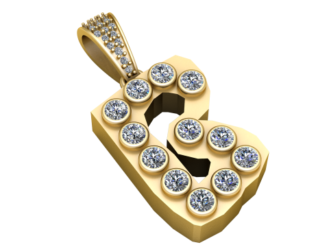 ALPHABET B PENDANT 3D PRINTABLE MODEL Modelo 3D