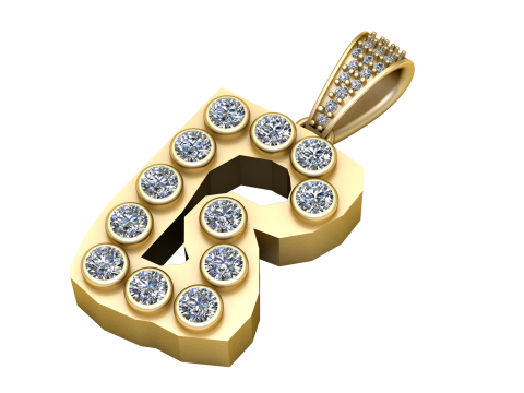 ALPHABET B PENDANT 3D PRINTABLE MODEL Modèle 3D