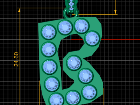 ALPHABET B PENDANT 3D PRINTABLE MODEL Modèle 3D