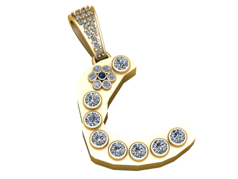 ALPHABET C-ANH&Auml;NGER 3D-DRUCKBARES MODELL 3D Modell