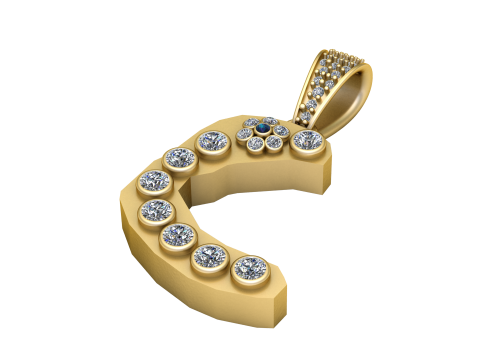 ALPHABET C PENDANT 3D PRINTABLE MODEL Model 3D