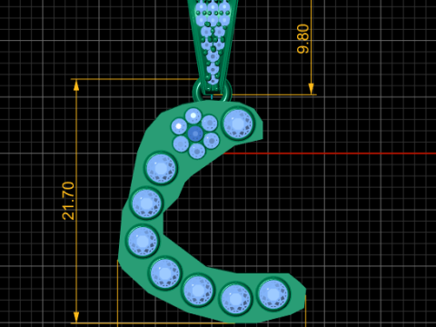ALPHABET C PENDANT 3D PRINTABLE MODEL Model 3D