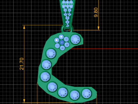 ALPHABET C PENDANT 3D PRINTABLE MODEL 3D Model