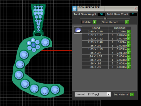 ALPHABET C PENDANT 3D PRINTABLE MODEL Model 3D
