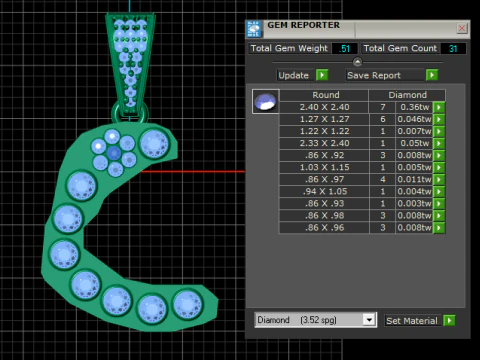 ALPHABET C PENDANT 3D PRINTABLE MODEL 3D Model