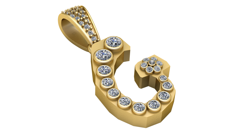 ALPHABET G PENDANT 3D PRINTABLE MODEL 3D Model .c4d .max .obj .3ds .fbx .stl .blend