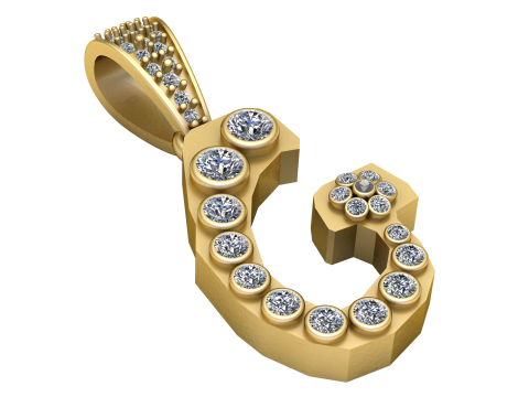 ALPHABET G PENDANT 3D PRINTABLE MODEL Model 3D