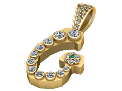 ALPHABET G PENDANT 3D PRINTABLE MODEL 3D Model