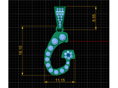 ALPHABET G PENDANT 3D PRINTABLE MODEL 3D Model