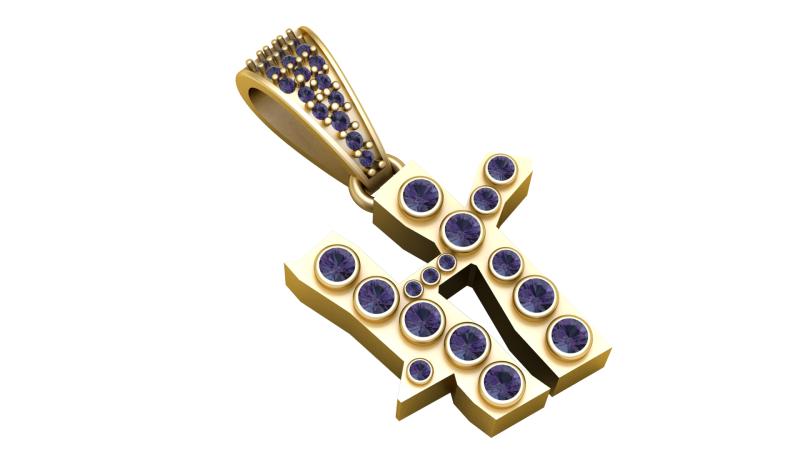 ALPHABET H PENDANT 3D PRINTABLE MODEL Modelo 3D .c4d .max .obj .3ds .fbx .stl .blend 
