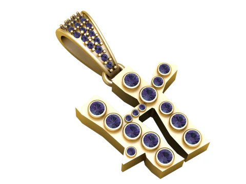 PINGENTE ALFABETO H 3D IMPRIM&iacute;VEL MODELO Modelo 3D