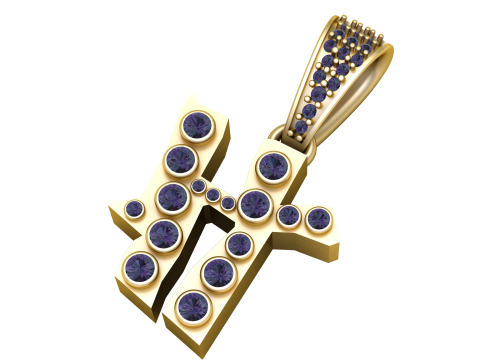ALPHABET H PENDANT 3D PRINTABLE MODEL Modelo 3D