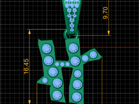 ALPHABET H PENDANT 3D PRINTABLE MODEL Modelo 3D