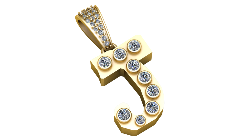 ALPHABET J PENDANT 3D PRINTABLE MODEL Modelo 3D .c4d .max .obj .3ds .fbx .stl .blend 