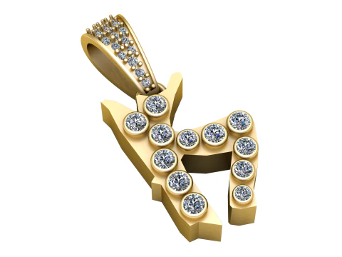 PINGENTE ALFABETO K 3D IMPRIM&iacute;VEL MODELO Modelo 3D