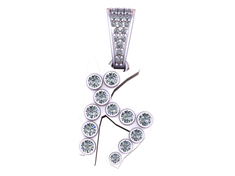 ALPHABET K PENDANT 3D PRINTABLE MODEL Modelo 3D