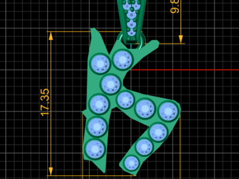 ALPHABET K PENDANT 3D PRINTABLE MODEL Modelo 3D